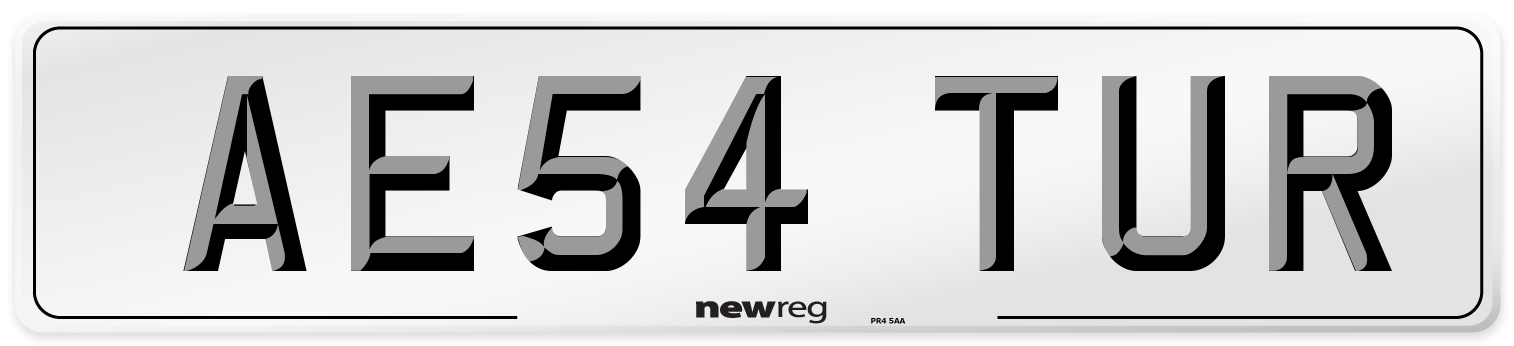 AE54 TUR Number Plate from New Reg
